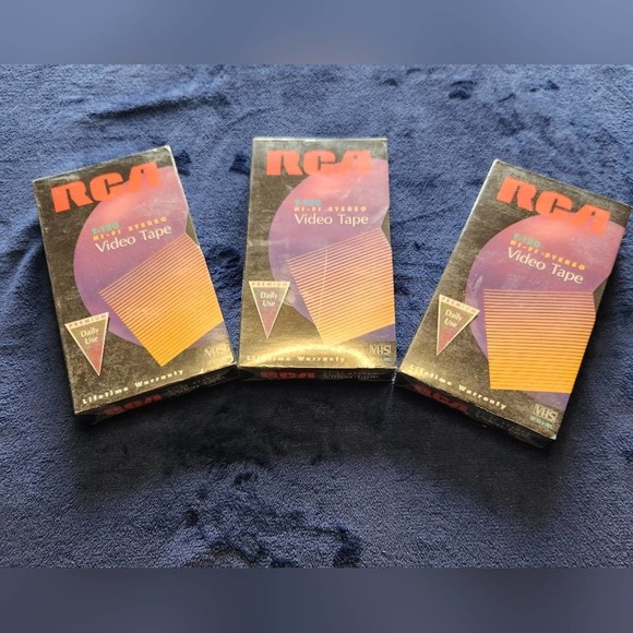 Lot of 3 RCA T-120 Hi Fi Stereo New Sealed Blank VHS Video Tapes Cassettes 6 Hrs - Picture 1 of 4
